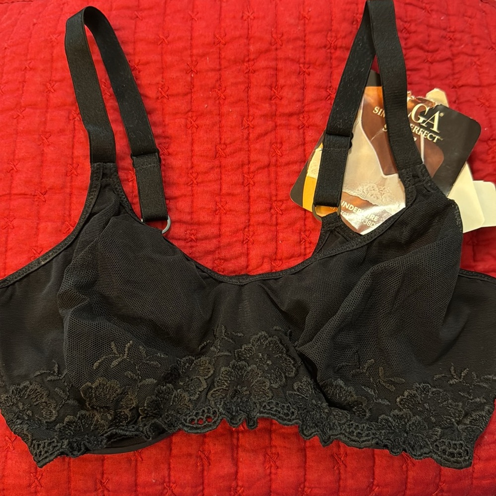 Olga Simply Perfect Sheer Black Bra